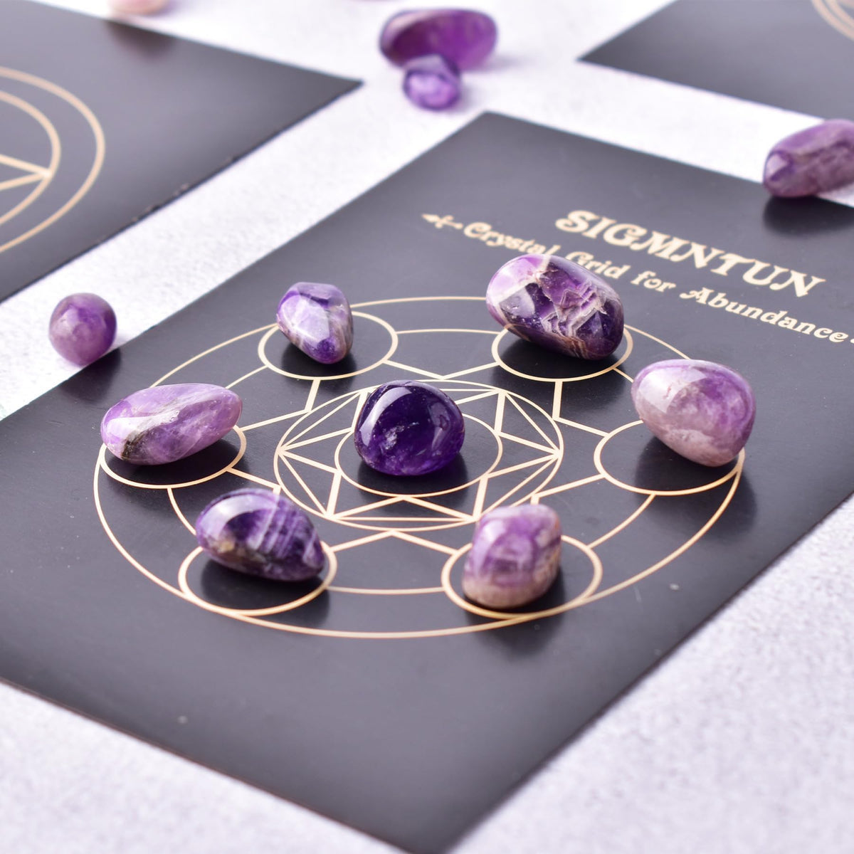 SigMntun Polished Amethyst Crystals - 0.5" 10 oz Handpicked Natural Tumbled Gemstones Rocks, Pebbles for Reiki, Chakra, Healing Home Decor