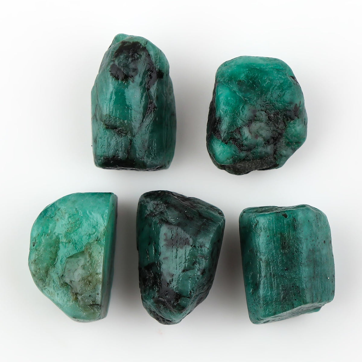 CRYSTALINES 5pcs Wholesale Natural Raw Emerald Gemstone, Untreared Rough Stones, Bulk Loose Supplies, DIY Jewelry Making, Gem Collection, Chakra Healing Crystals, May Birthstone