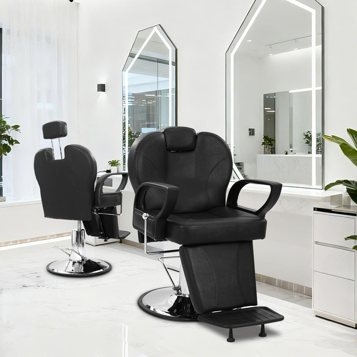 GarveeLife Heavy Duty Barber Chair for Hair Stylist, 360° Swivel Hydraulic Reclining Salon Chair with Adjustable Headrest & Pump, Shampoo Chair for Beauty Spa & Tattoo Artists, Max Load 330 Lbs