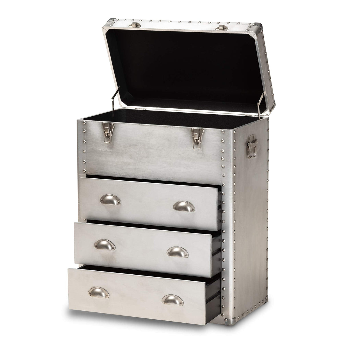 Baxton Studio Multipurpose Shelving and Cabinets, Silver