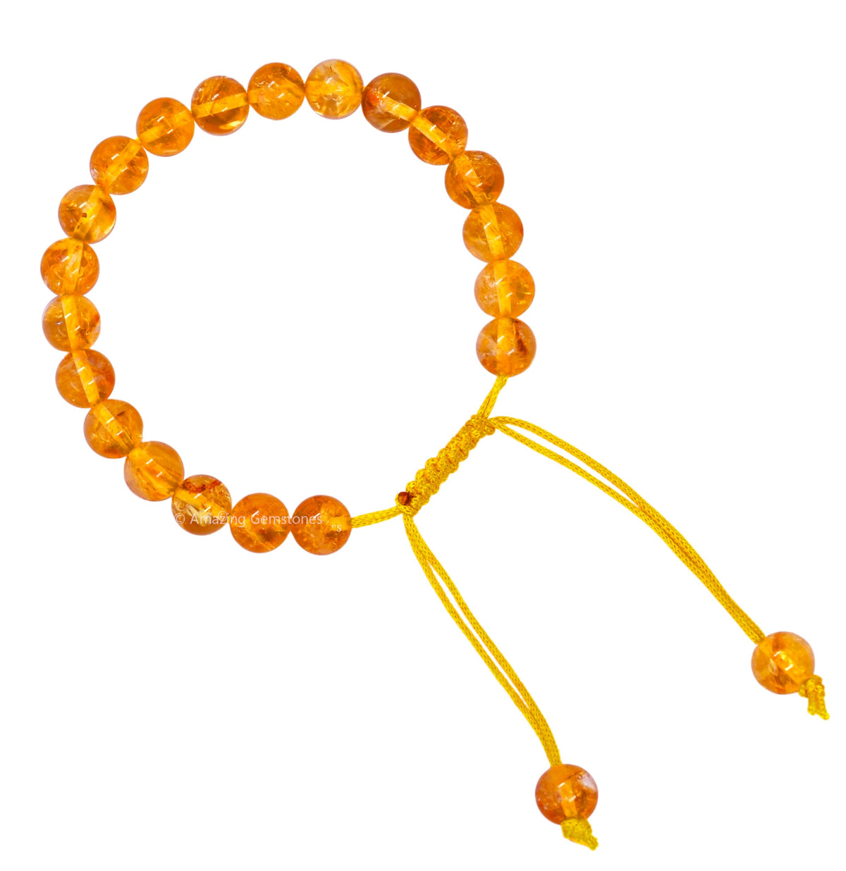 Amazing Gemstone Citrine Bracelet, Gifts For Men & Women - Protection Healing Crystal Bracelet - 8mm Gemstone Beaded Adjustable Bracelet, Pulseras Para Hombres Mujer Stocking Stuffers