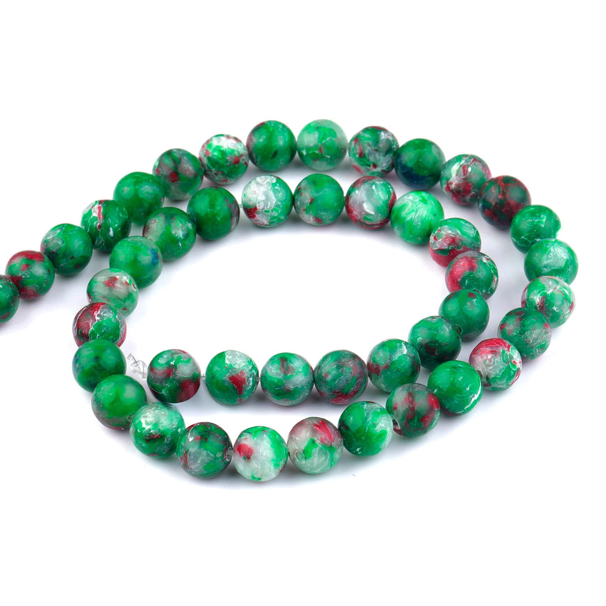 Youngbling Natural Gemstone Beads for Jewelry Making,10mm Green Imperial Jasper Polished Round Smooth Stone Beads for Bracelet Necklace 15 Inch(Green Imperial Jasper,10mm)