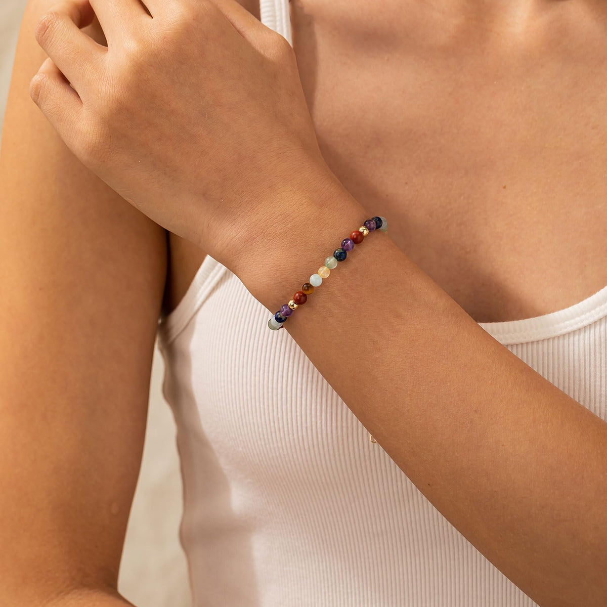 Chakra Bracelets for Women, Crystals and Healing Stones Bracelet for Women Anxiety Healing Bracelet for Woman, 7 Chakra Healing Crystals Spiritual Gifts Meditation Relief Anxiety Jewelry (7)