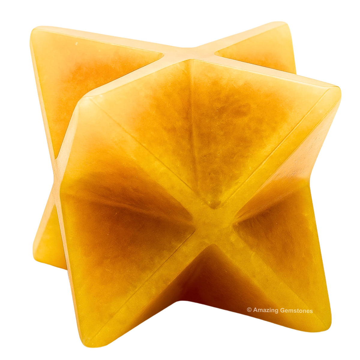 Amazing Gemstone Yellow Jasper Merkaba Crystal - 0.75 Inches Metaphysical Merkaba Star for Meditation - Energetic Tetrahedron Crystal and Healing Stones and Healing (15-20mm)