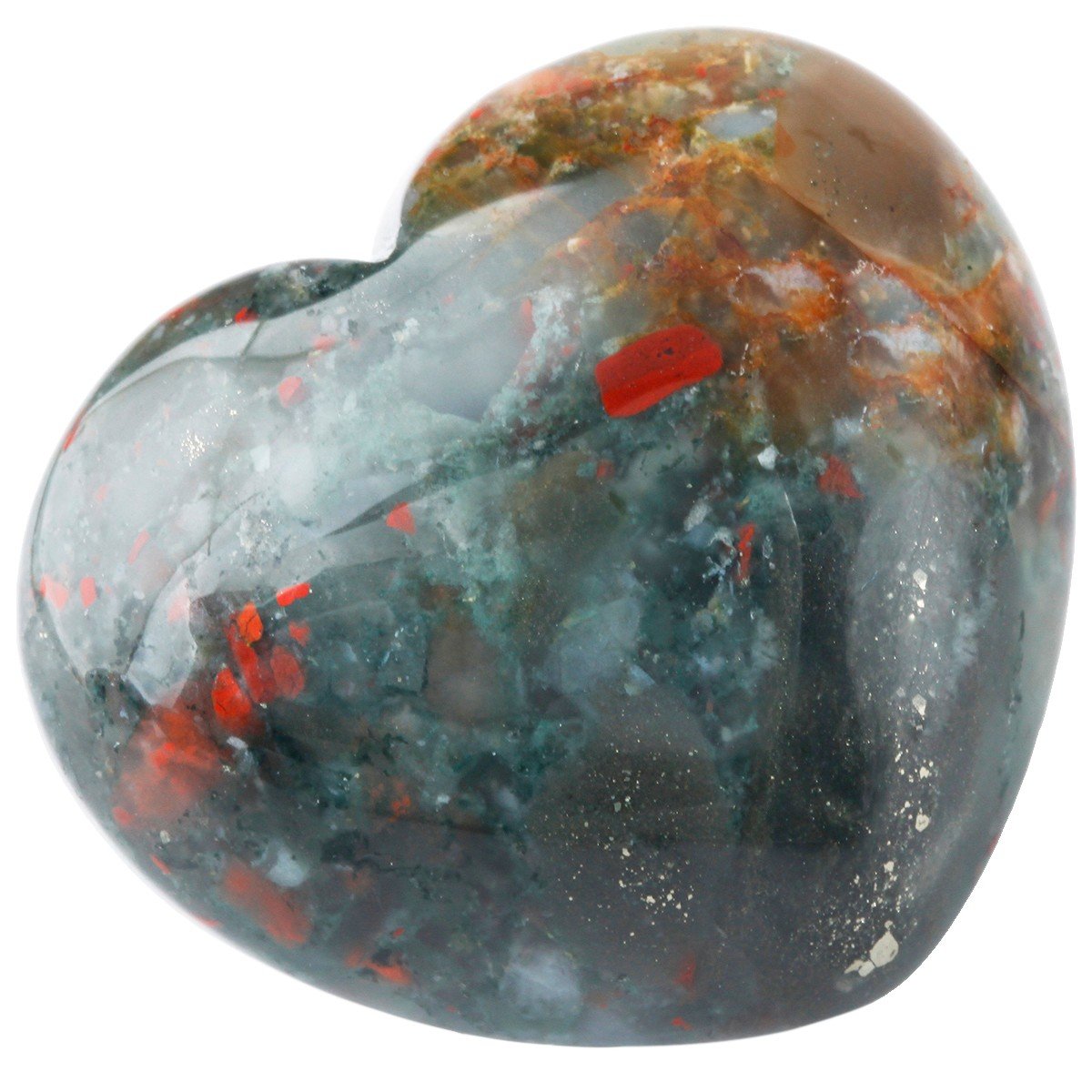 Rockcloud Healing Crystal Africa Bloodstone Heart Love Carved Palm Worry Stone Chakra Reiki Balancing