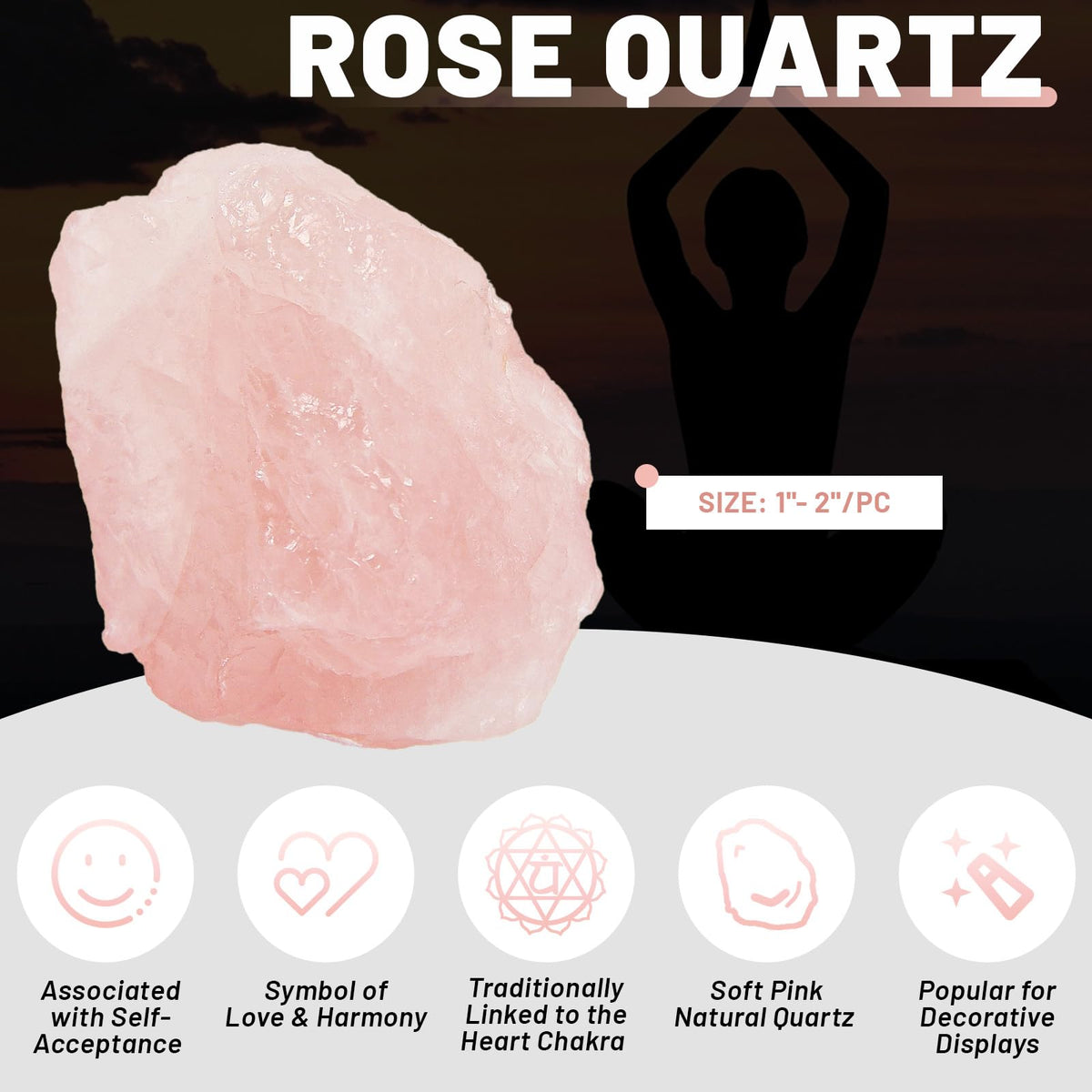 1.1lb Bulk Raw Rose Quartz Stone Rough Crystal-Natural Raw Stones Crystal for Tumbling, Cabbing, Fountain Rocks, Decoration,Polishing, Wire Wrapping, Wicca & Reiki Crystal Healing