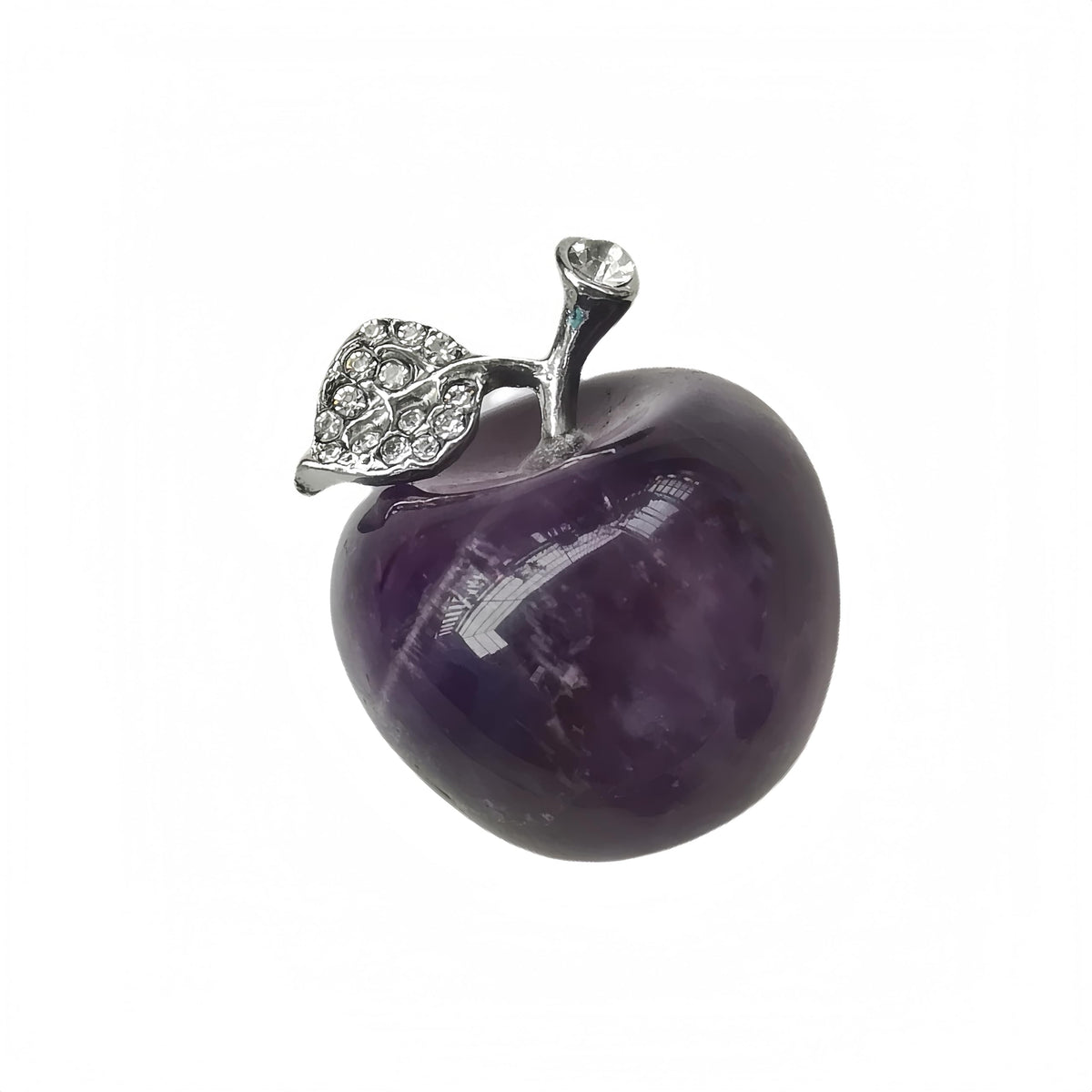 Sunshcat Natural Amethyst 1.18 Inchs Apple Crystal and Healing Stone Statues,Room Decoration Christmas Decorations Thanksgiving Gifts Office Gifts Collectibles