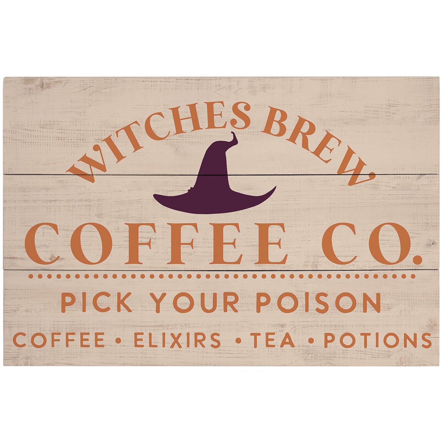 Simply Said, INC Rustic Pallets Halloween Decor, Witches Brew Coffee Company, 16 x 10.5 inch Wood Sign, Made in USA, RUS1545