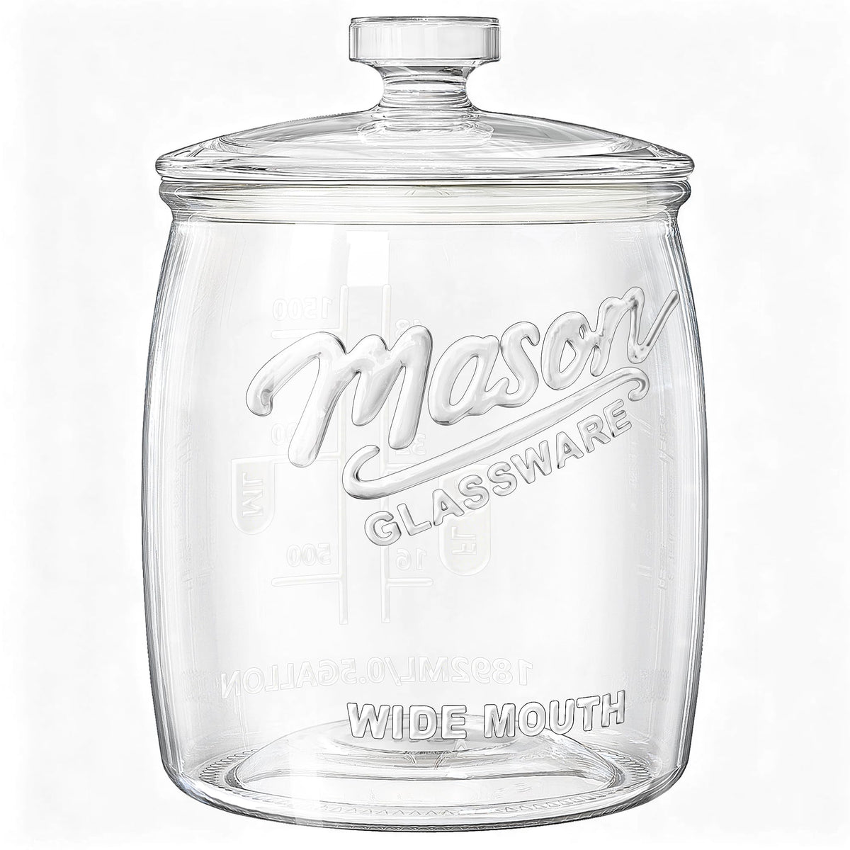 Folinstall Cookie Jar, 1/2 Gallon Glass Storage Containers with Airtight Lids, Wide Mouth Food Jars & Canisters for Kitchen, Pantry, Apothecary, Flour, Sugar, Sourdough Starter, Dog Treat, Half Gallon
