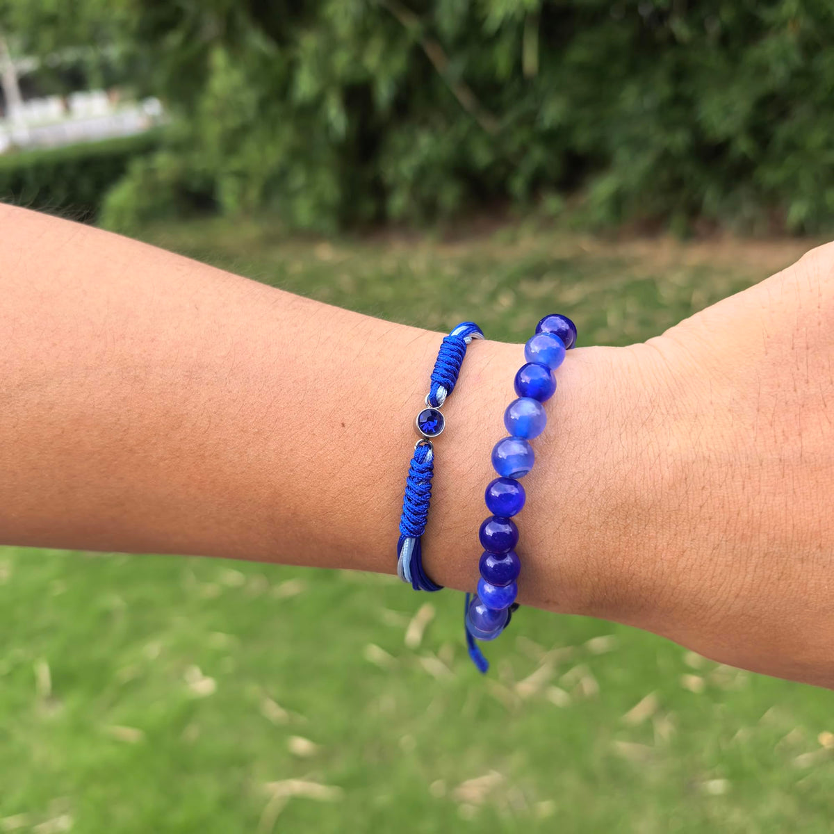 Crgwxzl September Birthstone Bracelets for Women Men,Healing Crystal Protection Stone Blue Lace Agate Beads Bracelet,String Wrap Zodiac Month Bracelets Birthday Jewelry Gifts