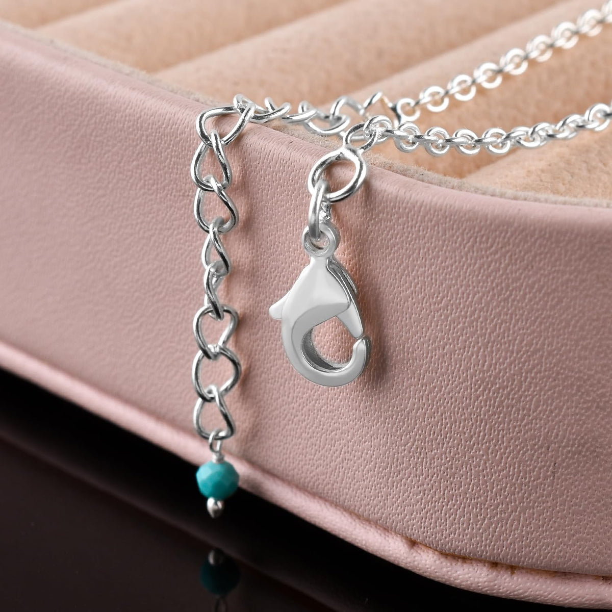 YANARA Turquoise Ankle Bracelet for Women Jewelry, Natural December Birthstone, Gemstone Beads, Handmade Dainty Anklet 9"+1.25" inch, 3mm Rounds, Chakra Energy Crystals, Silver Plated Chain
