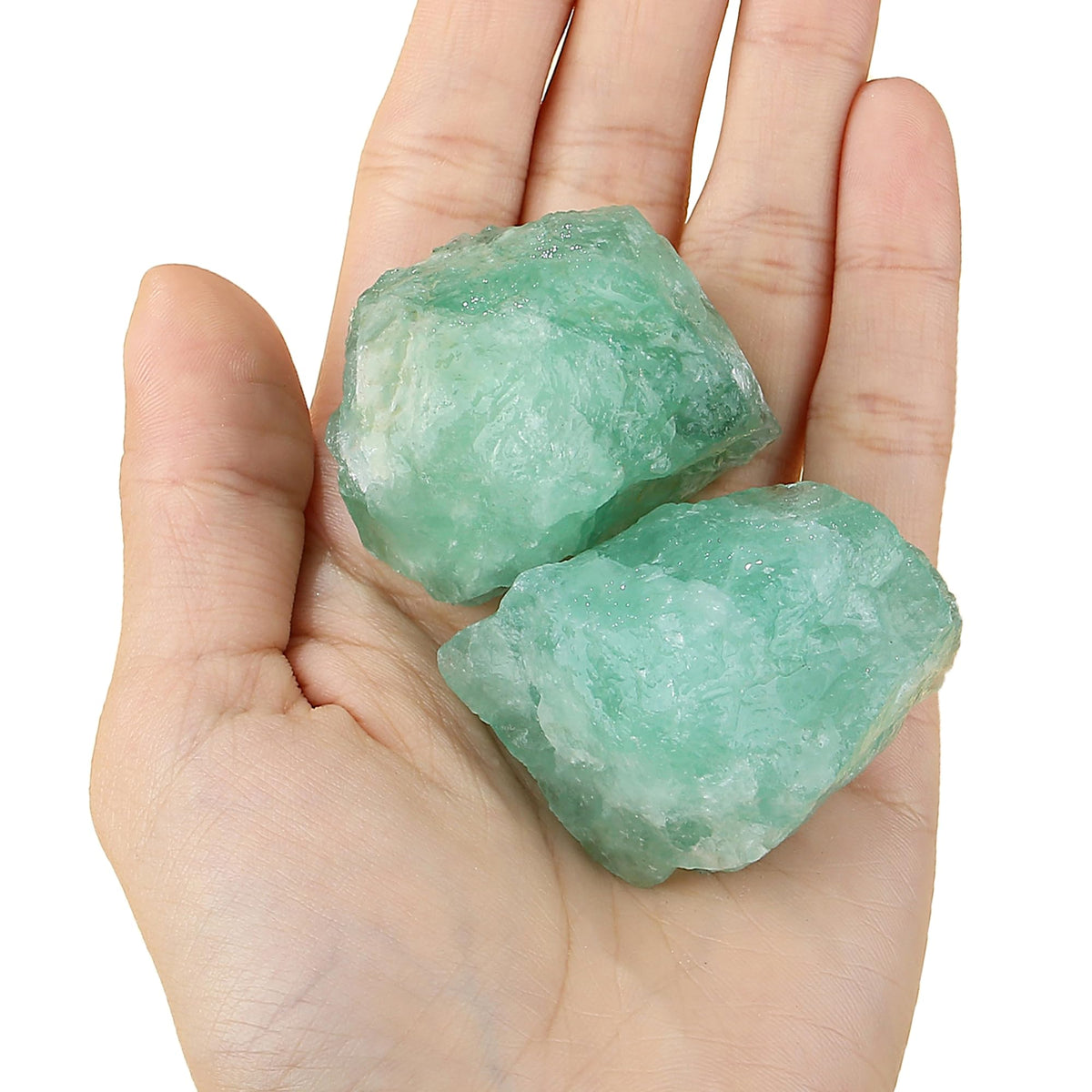 YATOJUZI Green Fluorite 1.8-2.2" Natural Raw Stones and Healing Crystals Large Stone Rough Crystal Rocks for Tumbling Cabbing Polishing Fountain Rocks Decoration 1PCS