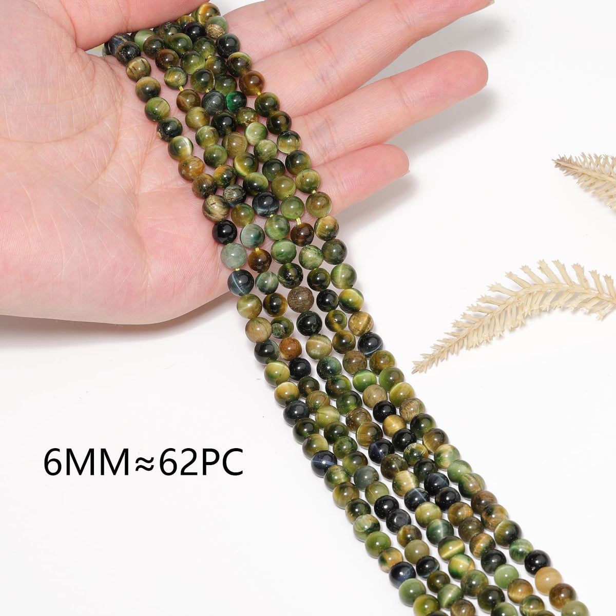 Yochus Natural Tiger Eye Beads, 60Pcs 6MM Onyx Agate Color Enhance Round Loose Beads Bulk, DIY Charm Smooth Gemstone Beads for Jewelry Making(4mm 8mm 10mm 12mm Beads)