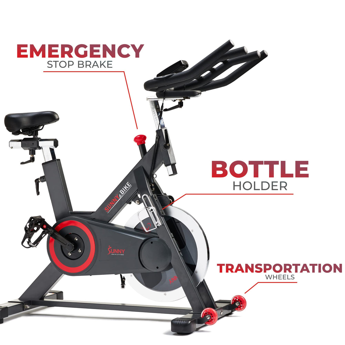 Sunny Health & Fitness Premium Indoor Cycling Smart Stationary Bike with Exclusive SunnyFit App Enhanced Connectivity - SF-B1805SMART