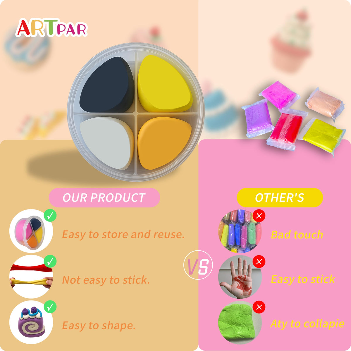 ARTPAR Air Dry Clay for Kids,Modeling Clay Kit,Model Magic Sculpting Set,Ultra Light & Soft, Safe Non-Sticky | 12 Box DIY Art and Crafts School Projects, Home Party Favors for Boys & Girls