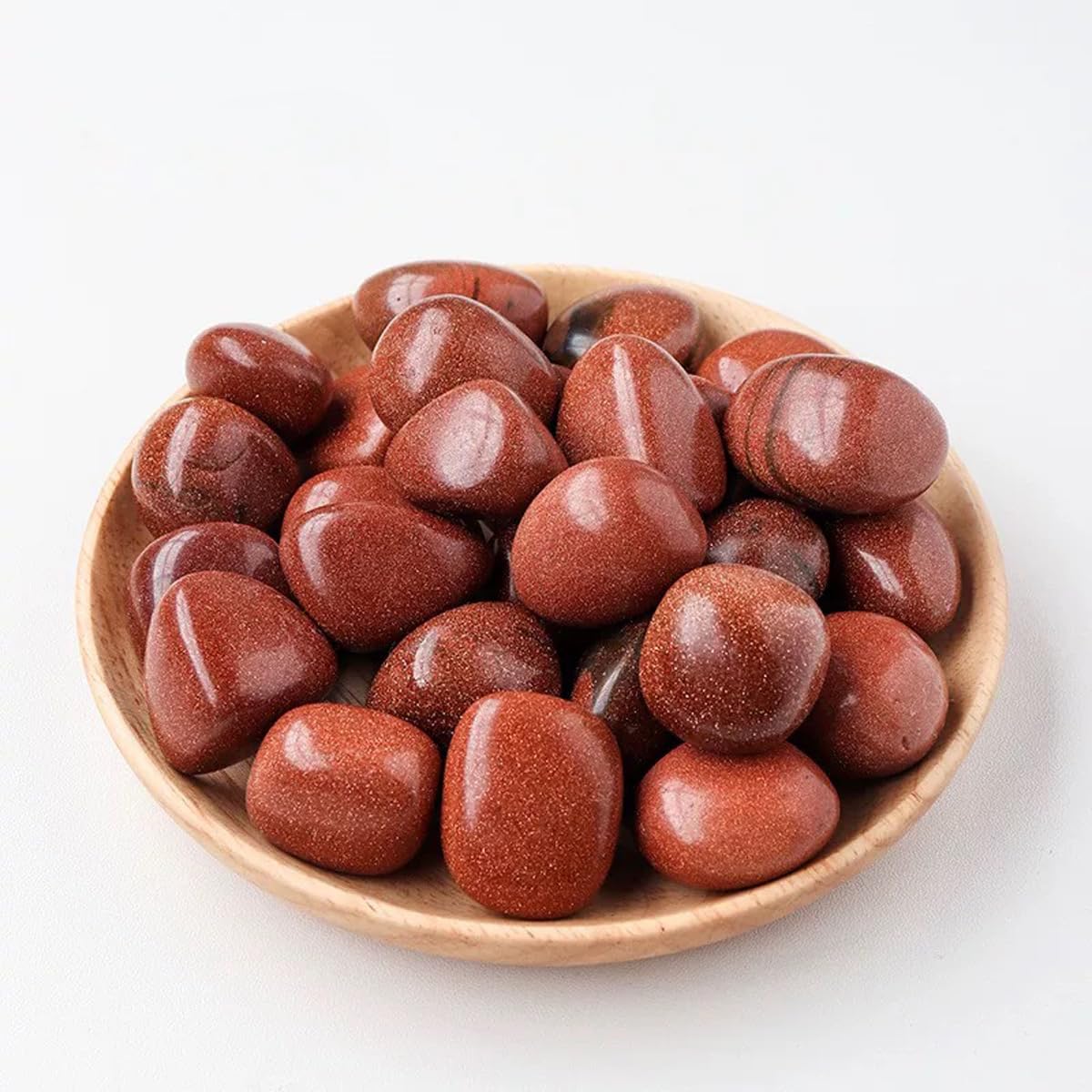 Erliway Red Goldstone Healing Crystal Stones, 1.25-2.0" Large Reiki Healing Gemstones Natural Red Sandstone Tumbled Polished Stones for Energy Witchcraft Therapy Meditation