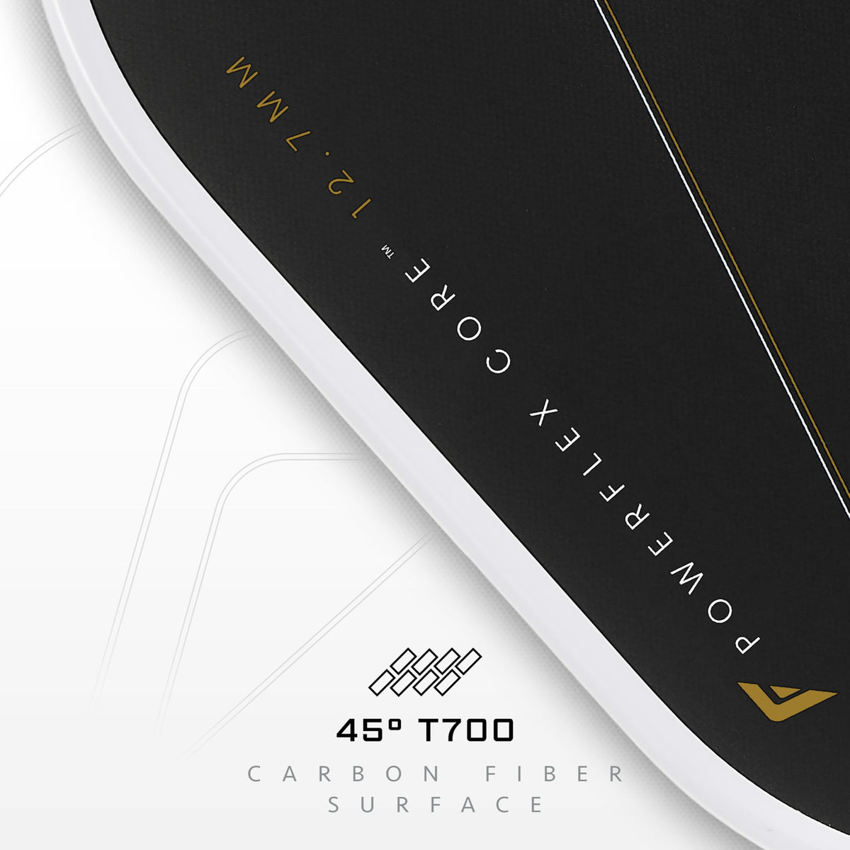 Franklin Sports PRO Pickleball Paddles – C45 Carbon Fiber Series - Official USAP + UPA Approved Pickleball Paddle - Aurelius 12.7mm Polymer Core - Official Shape of Anna Leigh Waters - Black/White