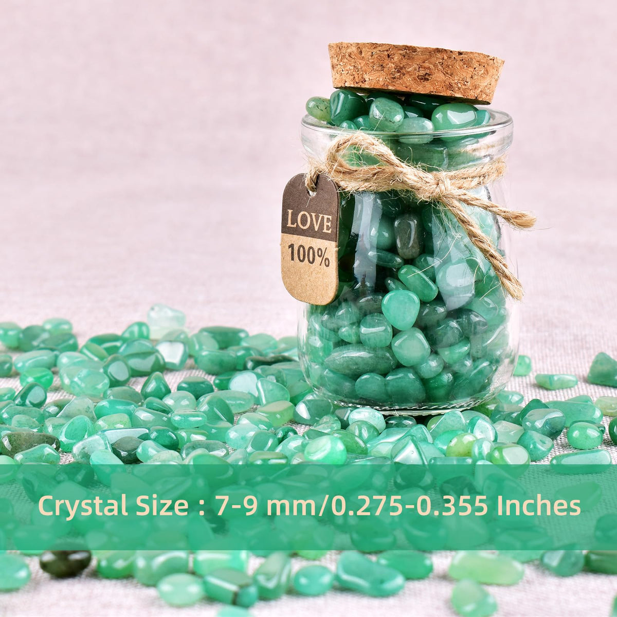 SigMntun Polished Aventurine Crystal Chips 200 Pcs - 0.3" 10 oz Tumbled Stone Chips Crushed Sea Glass Stones Healing Reiki Crystal Jewelry Making Home Decoration