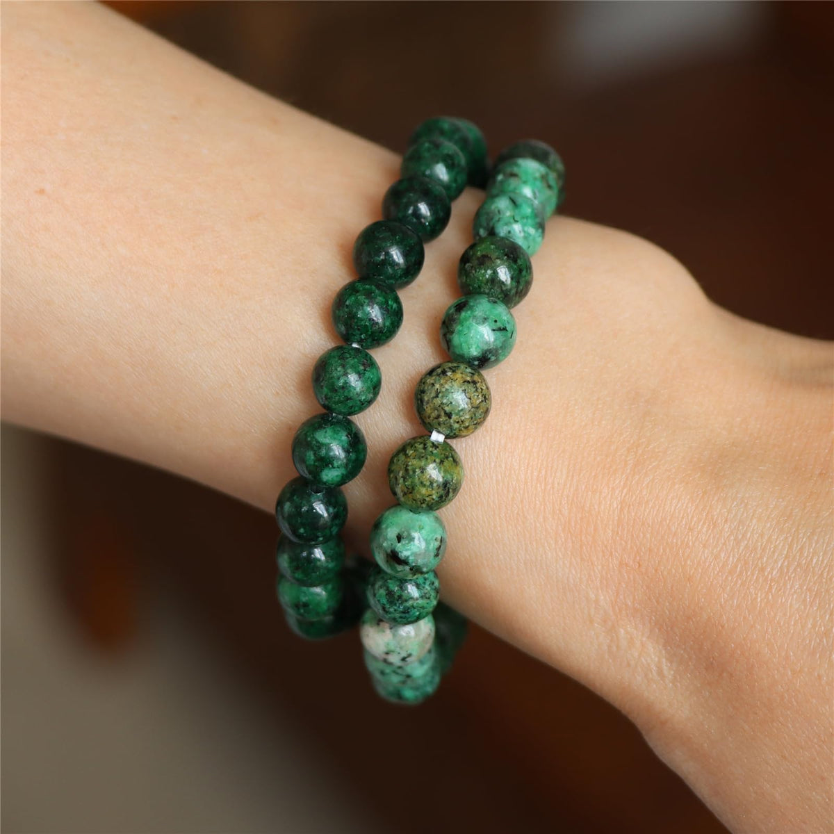 Risyfjew 3 PCS Healing Crystal Bracelets for Women 8mm Natural Stone Beaded Stretch Bracelet African Turquoise Jewelry Gifts