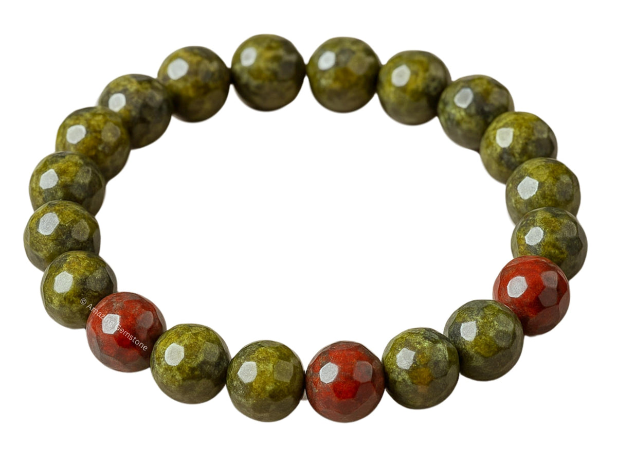 Amazing Gemstone Dragon Bloodstone Bracelet for Women - Chakra Mens Bracelet Protection Crystals and Healing Stones - Blessing Bracelet Spiritual Meditation Gift Christmas Stocking Stuffers