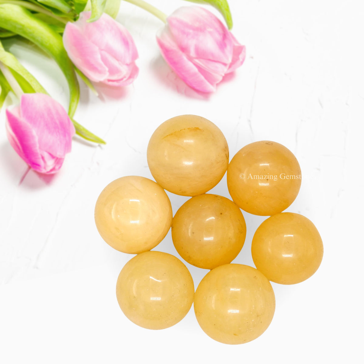 Amazing Gemstone Yellow Aventurine Crystal Ball - 1 Inches Crystal Sphere Meditation Balls for Witchcraft and Decorative Balls - Crystals and Healing Stones Beginners Gift (Pack of 1)