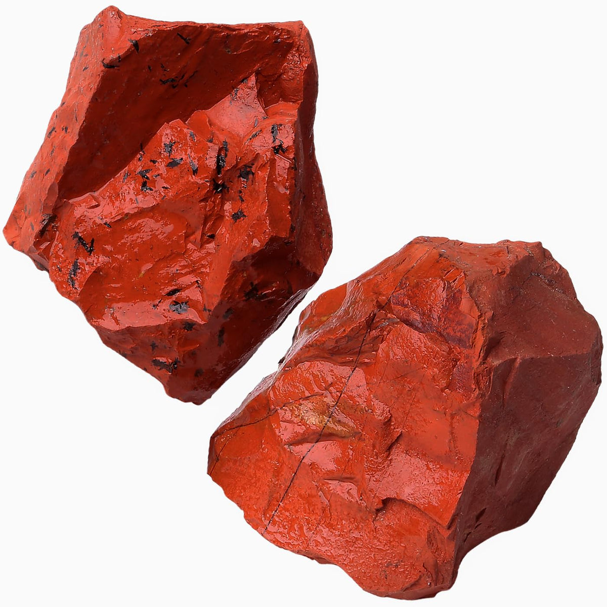 NUKAYAI 2Pcs Red Jasper 1.8-2.2" Large Healing Crystals Stones Natural Raw Rock Rough Crystals Rocks Red Jasper Stone for Wrapping Decoration Cabbing Wicca Reiki Wire DIY Polishing Gifts