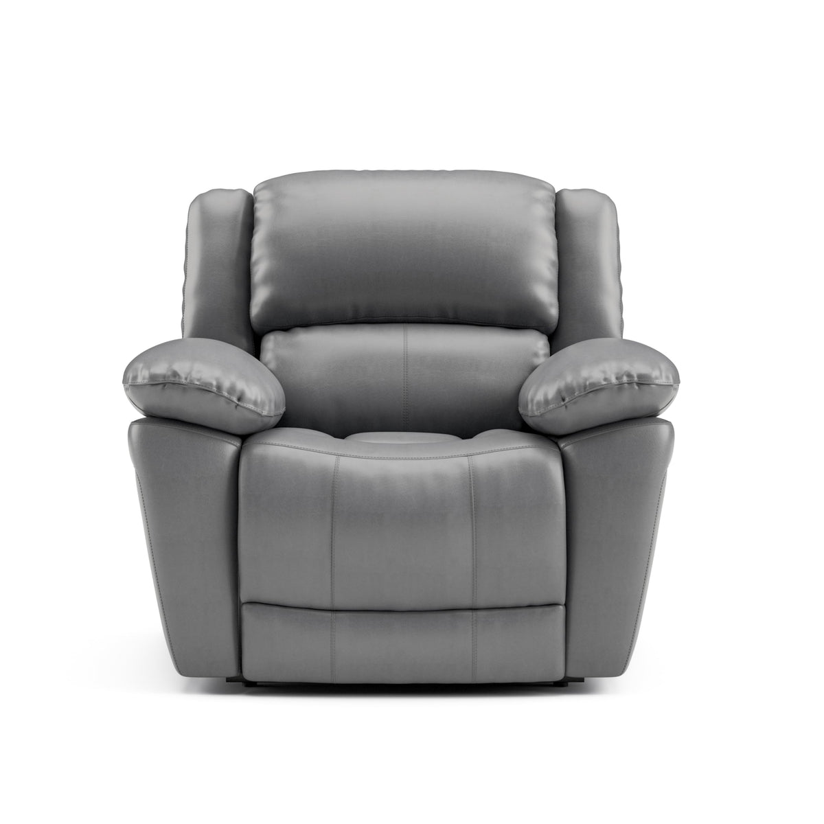 Furniture of America Sorin Modern Leather Recliner Chair with Pillow Armrests and High Density Foam, Reclining Sofa, Comfortable Couch for Living Room, Office, FSC Certified, Dark Gray