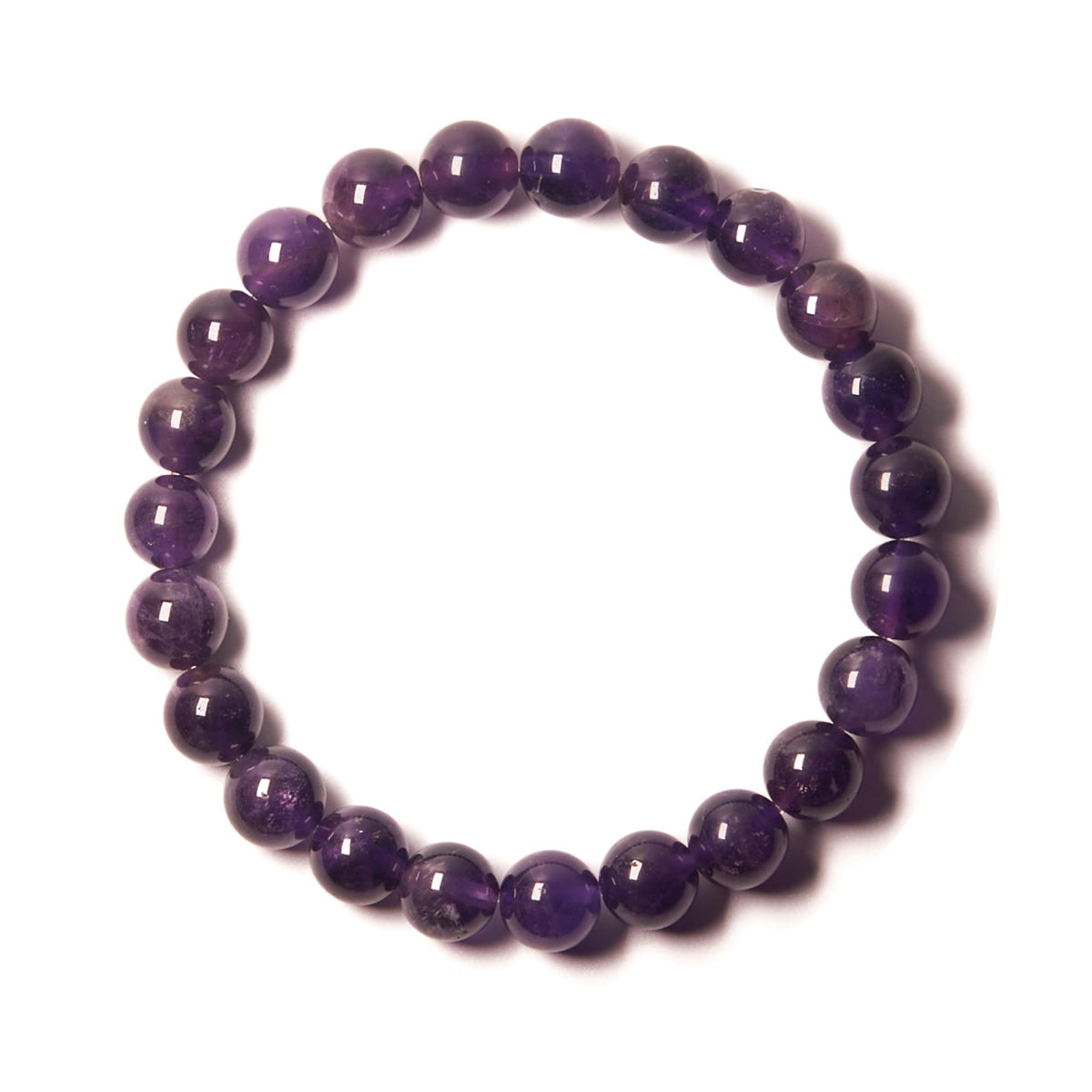 BANANE LAB Amethyst Beaded Bracelet with Mystery Polished Crystal Pendant - 8mm Real Natural Gemstone Beads for Men Women - Calm Peace Stress Relief Gift for Her him - Fits 6.75" Wrist