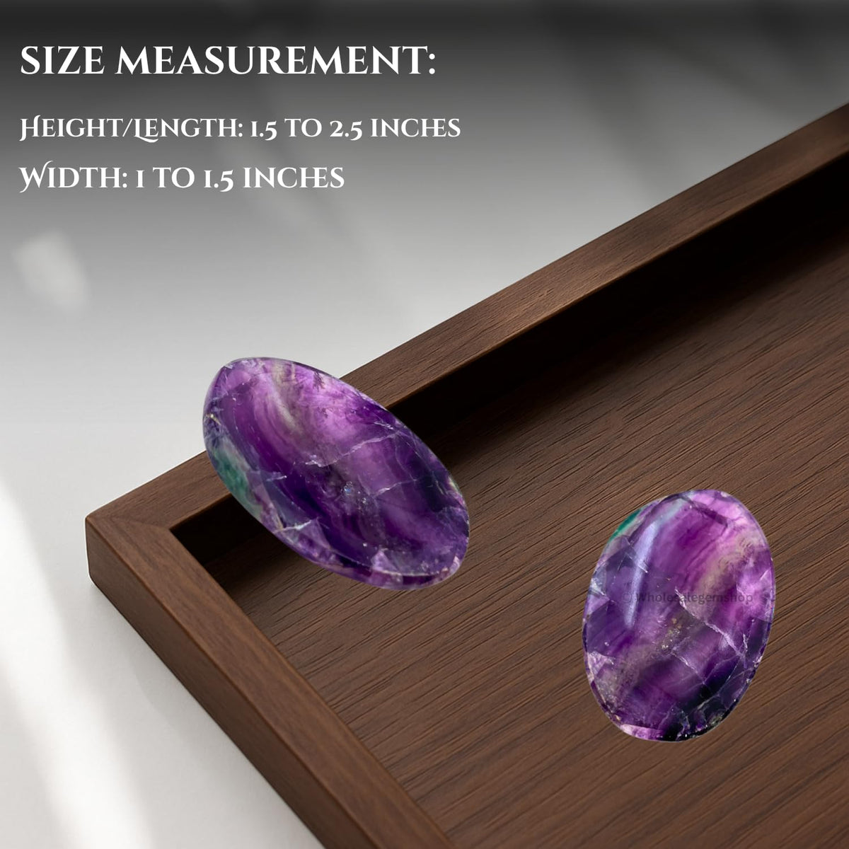 GEMSCITE Fluorite Thumb Worry Stones Metaphysical Gemstone Crystal Healing Reiki Men Women Gift FENG Shui Positive Energy Love Wellness Palm Stones Wicca Powerful