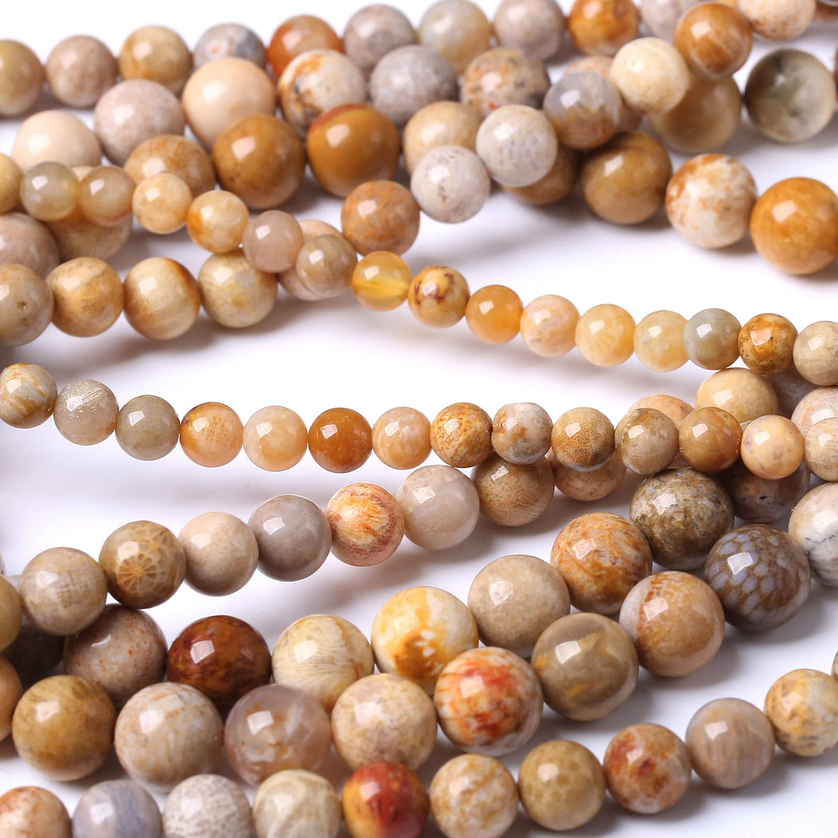 36PCS 10MM Natural Coral Jade Stone Beads Energy Healing Beads for DIY Jewelry Bracelet Necklace Making for Jewelry Making15Inch