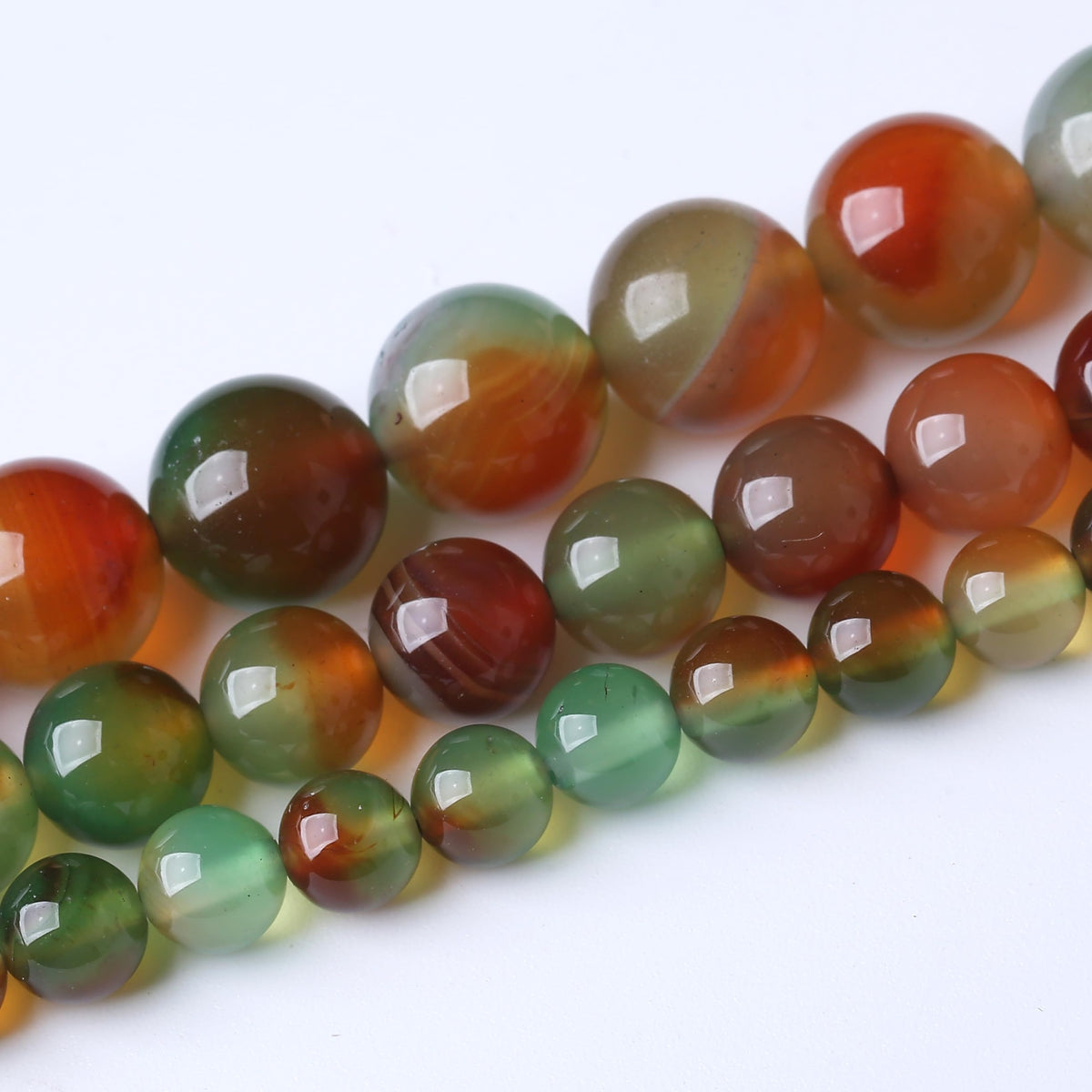 Natural Peacock Agate Stone Gemstone Round Crystal Energy Jade Beads for Jewelry Making DIY Bracelet Necklace - 1 Strand 15.5inch 35PCS 10MM