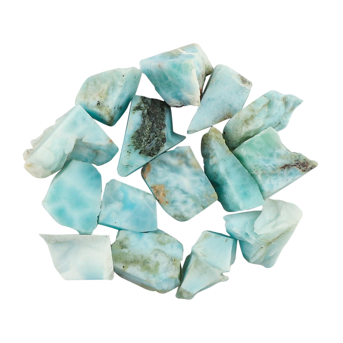 CRYSTALINES (50cts) (14-16pcs) Natural Raw Sky Blue Larimar Gemstones, Wholesale Rough Stones Supplies, DIY-Crafts Jewelry Making, Healing Wicca Crystals, Wire Wrapping, Gem Collection