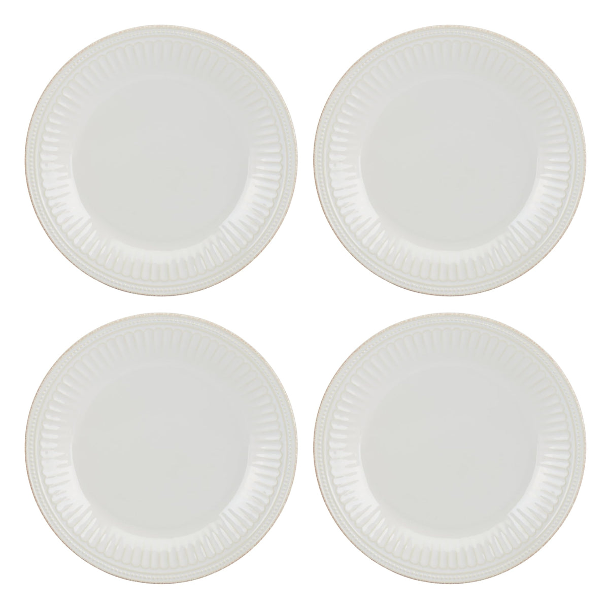 Lenox Dinnerware Sets, French Perle Groove White 24-Piece Dinnerware Set, Service For 8, Stoneware, Dishwasher Safe, Microwave Safe, Bowls, Plates And Bowls, Dinner Dishes, Plates (White, 24 Piece)