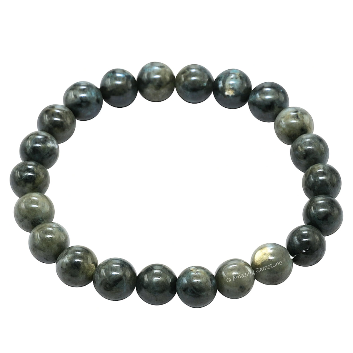 Amazing Gemstone Crystal Bracelet for Women Men's Gifts - Protection Healing Crystal Bracelet - 8mm Gemstone Beaded Stretchable Bracelet Pulseras Para Hombres Mujer Stocking Stuffers Mothers Day Gift (Larvikite)