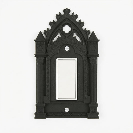 Gothic Arch Wall Switch Cover Plate – Decorative Vintage Light Switch Cover, Easy Install, Fits Standard Single Toggle Switch, Black Gothic Home Decor