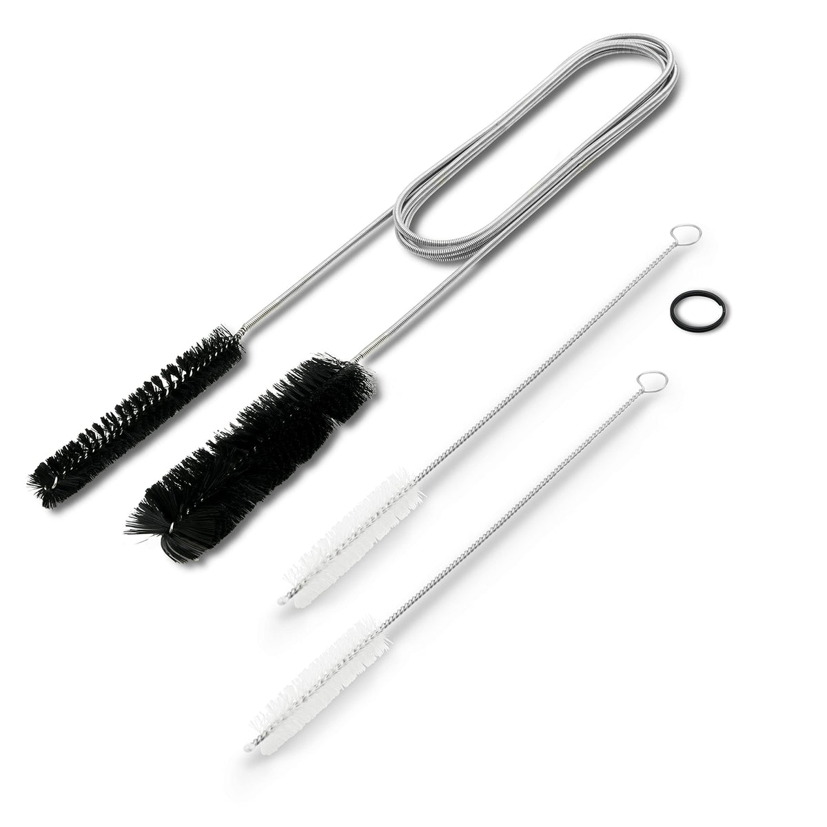 Flexible Drain Cleaning Brush (72" Long) for Drains, Bottles, Bathroom Sink, Bathtub, Shower, and Kitchen Sink, Heavy-Duty Double Ended Nylon with Elastic Hose, Bathroom Essentials, Black