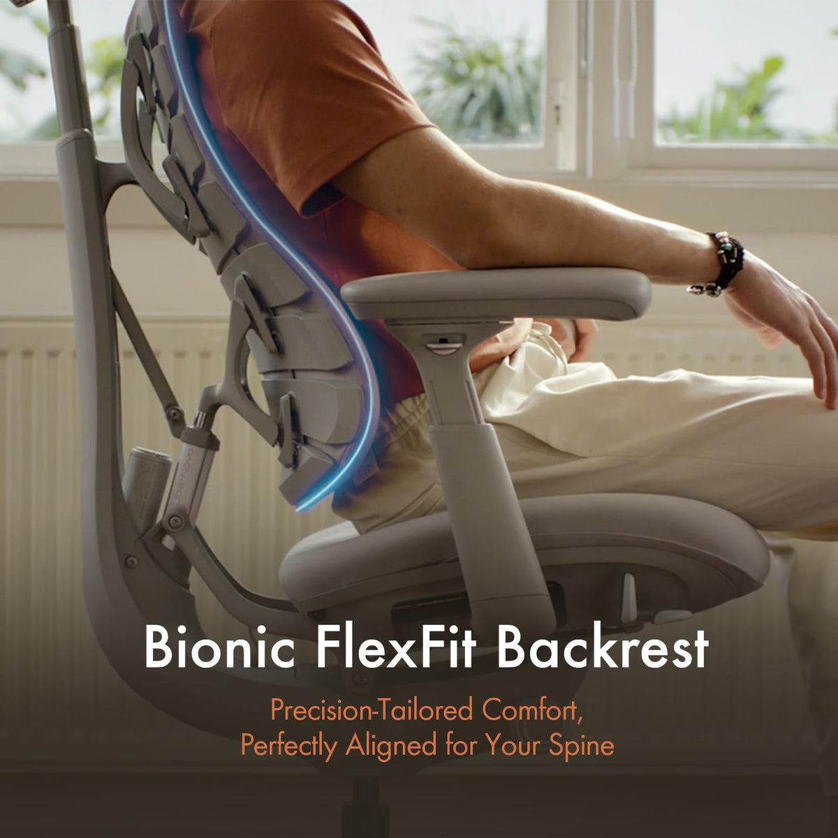 LiberNovo Dynamic Ergonomic Desk Chair + StepSync Footrest + Extra Battery Bundle - Comfy Home Office Chair with Adaptive Lumbar Support, 160° Recline & Built-in Spine Stretch, Black+48cm