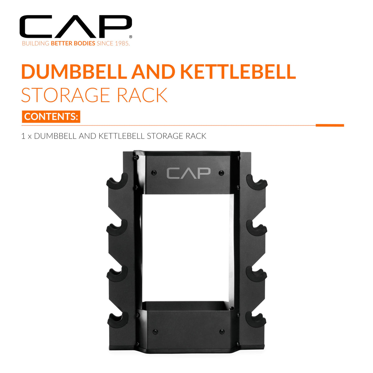 CAP Barbell Dumbbell and Kettlebell Storage Rack - Compact Weight Storage for Home Gym