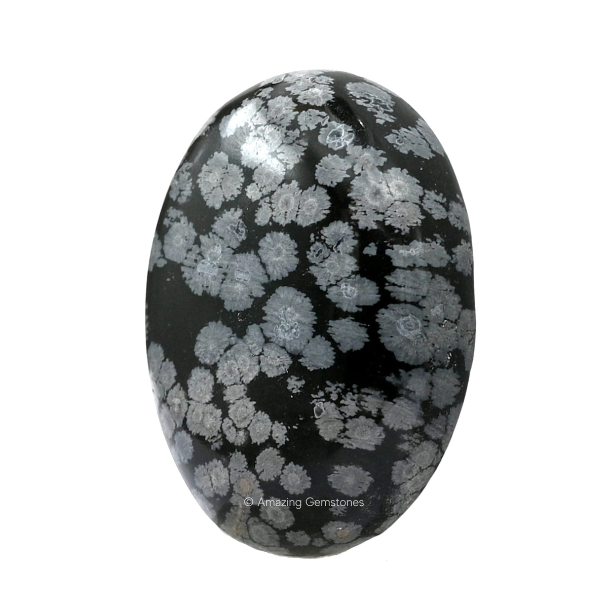Amazing Gemstone Snowflake Obsidian Crystals and Healing Stones - Large Palm Stone Crystals Piedra - Crystal for Good Luck, Positive Energy, Meditation - Unique Stocking Stuffers, Gifts for Women