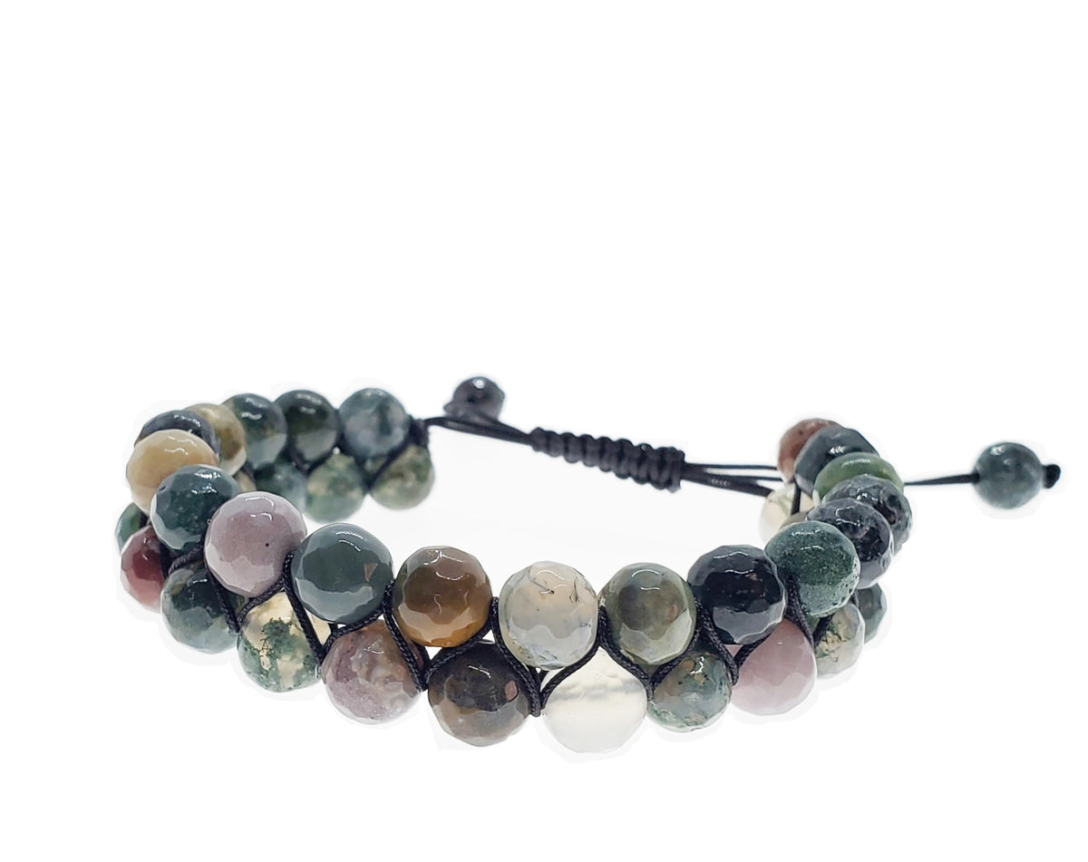 Echos Healing Stones Mens Bracelet – Natural Jade Bracelet for Women & Men, Genuine Jade Stone Jewelry for Good Luck & Prosperity | Handmade Adjustable Green Jade Bracelet (6mm)