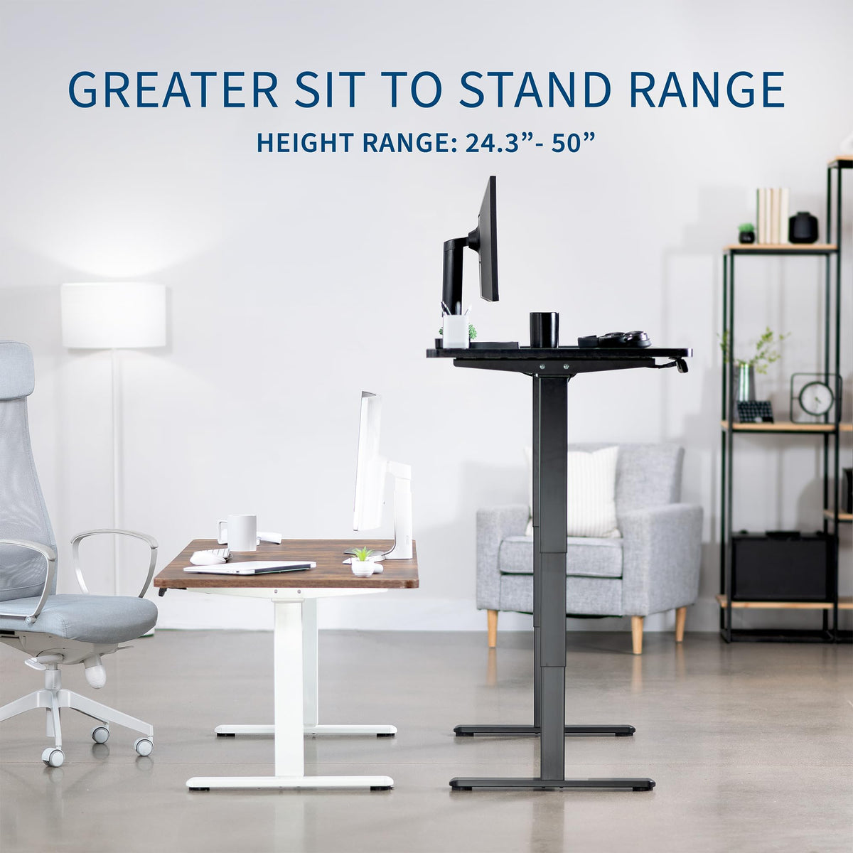 VIVO Electric 60 x 24 in Dual Motor Sit Stand Desk, Memory Height Adjustment, 2B Series, White Dry Erase Top White Frame, DESK-KIT-2W6WE