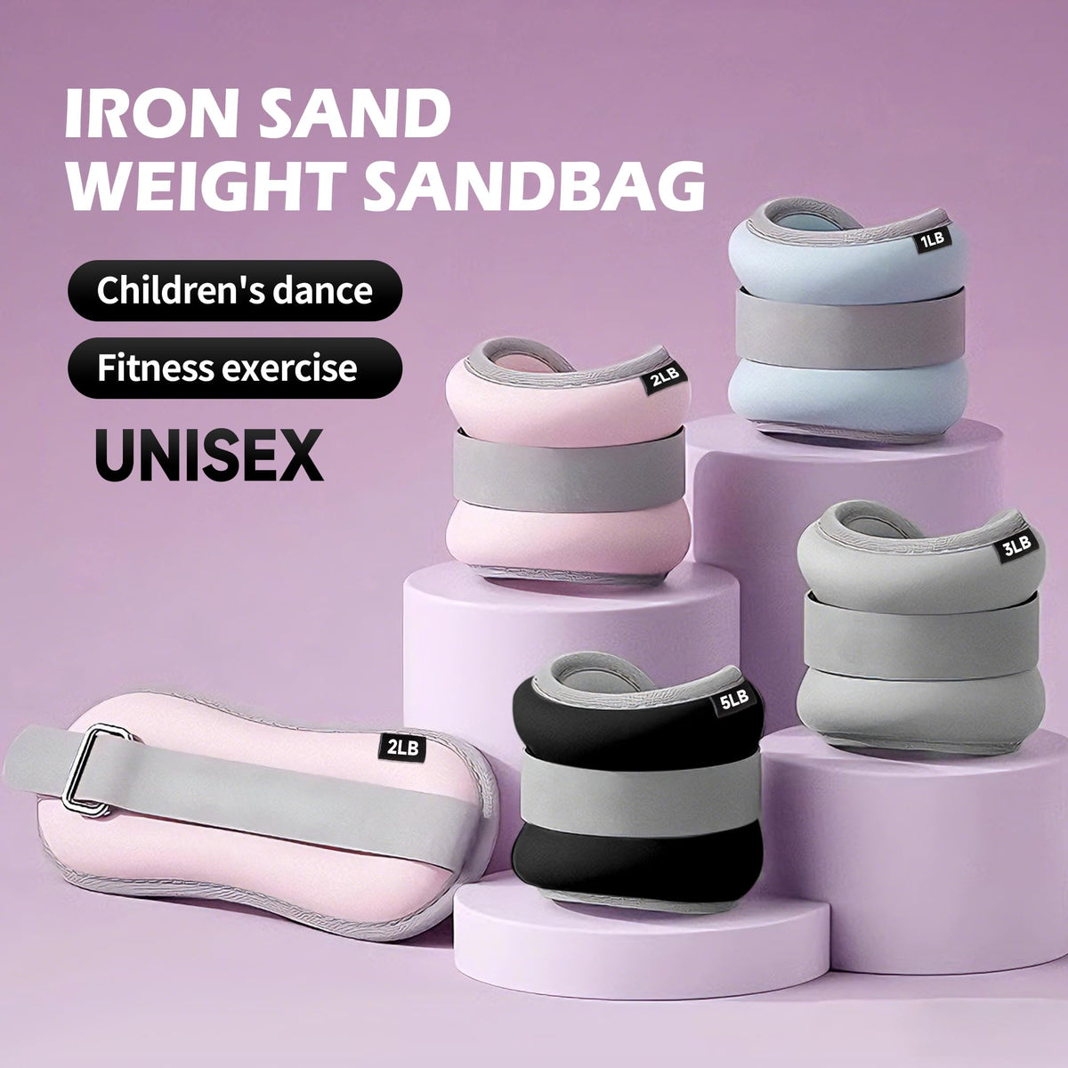 leikefitness Wrist/Ankle Weights Set of 2 (1 lb/2 lb/3 lb Each) for Women,Men and Kids, Modularized Leg Weight Straps for Yoga, Walking, Jogging, Aerobics, Gym (Grey, 6 lb Pair (3 lb Each))