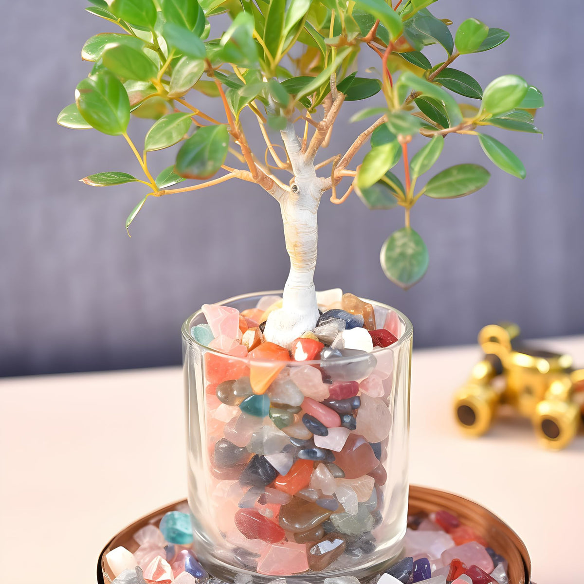 SigMntun Polished Mixed Crystal Chips 200 Pcs - 0.3" Tumbled Stone Chips Crushed Sea Glass Stones Healing Reiki Crystal Making Home Decoration