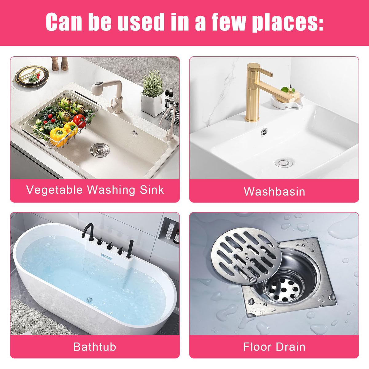 Foaming Drain Cleaner, Sink Drain Cleaner and Deodorizer, Drains Clog Remover for Bathroom Sinks, Washbasin, Tubs (2PCS)