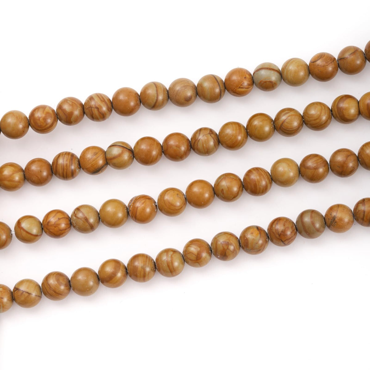 6mm 60pcs DIY Natural Woodgrain Jasper Stone Beads Round Healing Crystal Gemstone Loose Beads for Jewelry Making Handmade Bracelet Necklace