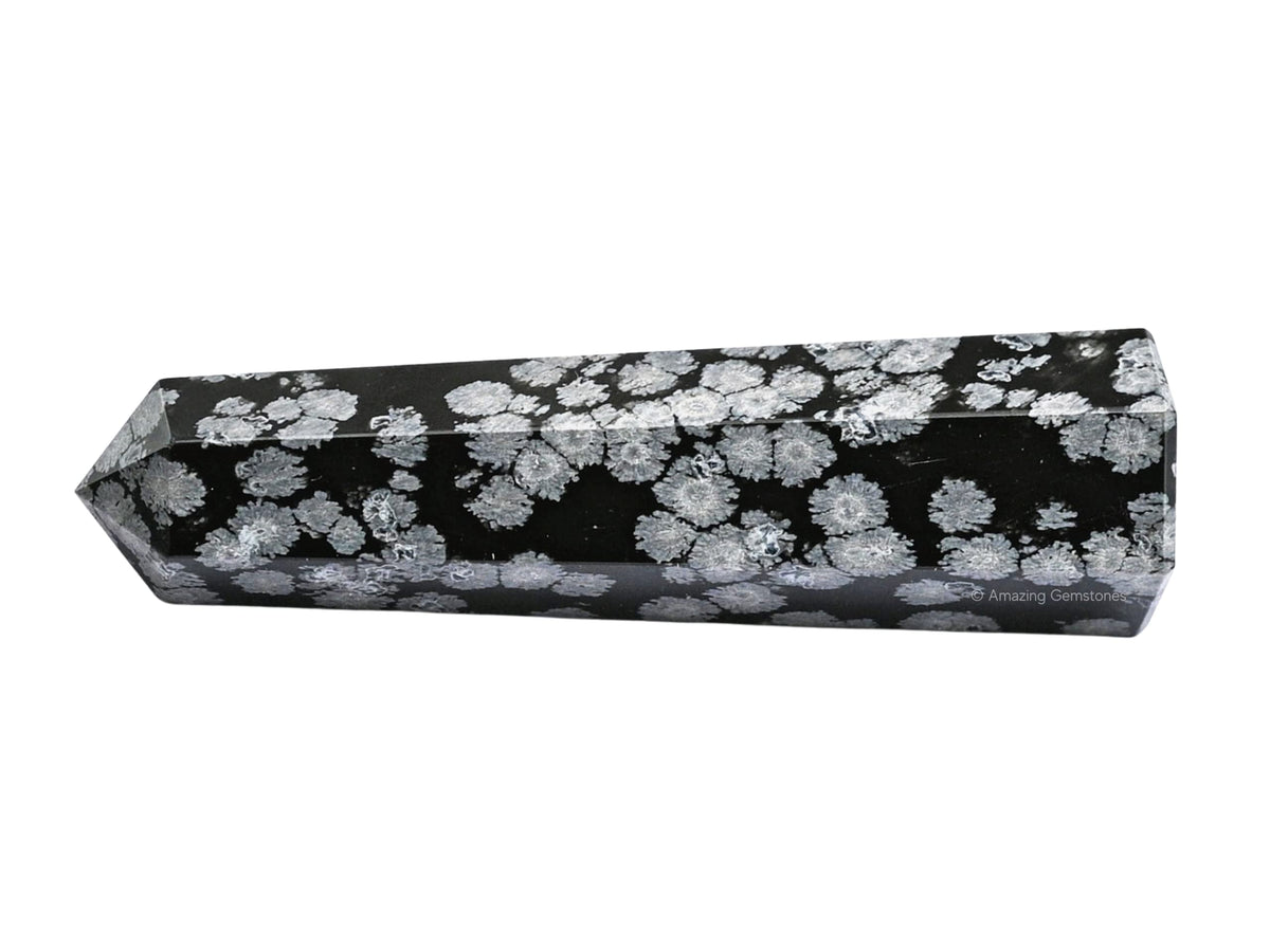 Amazing Gemstone Snowflake Obsidian Crystal Towers - Natural Healing Crystal Point Obelisk for Reiki Healing and Crystal Grid (3" to 4" INCH)