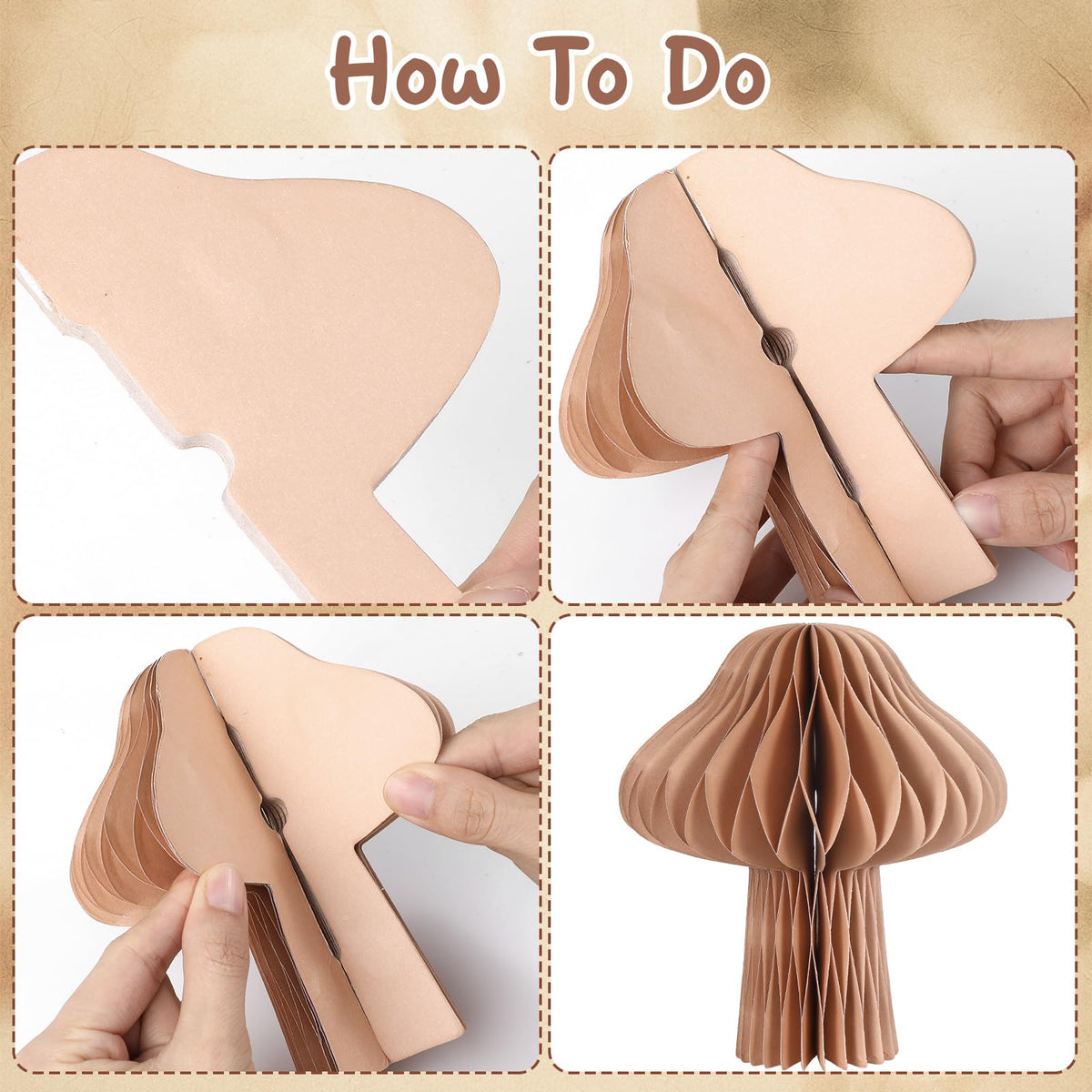 6 PCS Fall Honeycomb Centerpieces Decorations 3D Paper Pumpkin Mushroom Table Decor with Magnet for Thanksgiving Autumn Holiday Party Home Kitchen Table Decorations