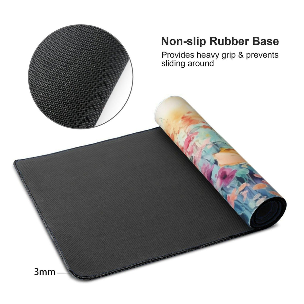 35.4 x 15.7 in, Waterproof XXL Large Mouse Pad for Desk, Extended Keyboard Mouse Mat for Computer Office, Big Laptop Mouse pad, Gaming Pc-Colorful Flowers