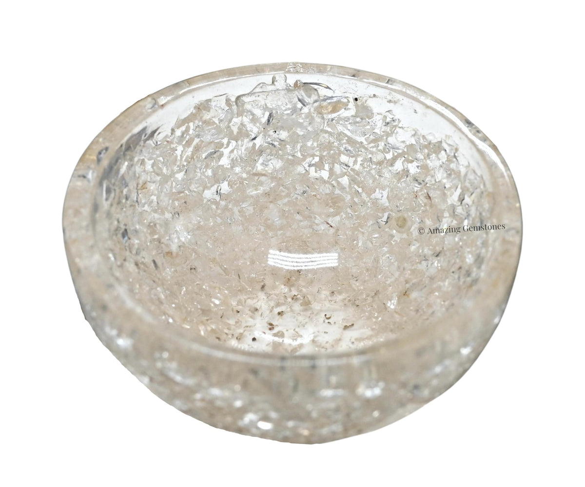 Amazing Gemstone Clear Quartz Orgonite Orgone Crystal Gemstone Bowl - 2" Orgonite Clear Quartz Crystal Bowl for Meditation, Crystals and Healing Stones Gift and Protection