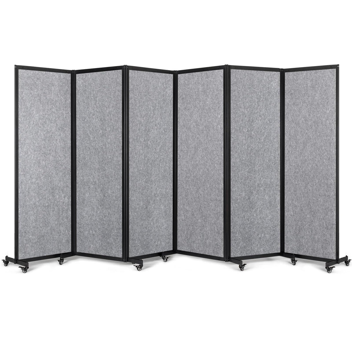 Strongbird Room Partition,Office Divider,Portable Commercial Screen Dividers,Privacy Partition Separator,Classroom School Dividers,12'7"L* 6'7"H,6 Panel,Light Grey